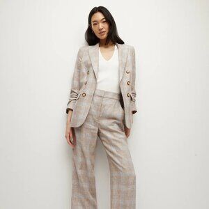 Veronica Beard Plaid Linen Suit